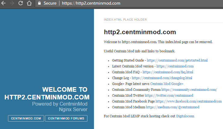Nginx HTTP/2 HTTPS Letsencrypt SSL Index Nginx HTTP/2 HTTPS Letsencrypt SSL Index